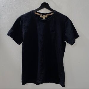 Women’s Burberry Embroidered Logo Cotton T Shirt Black Size Large